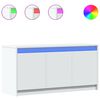 vidaXL ТВ шкаф с LED, бял, 100x34x50 см, инженерно дърво