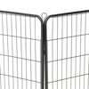 vidaXL Заграждение за куче, 8 панела, стомана, 80x100 см, черно