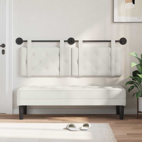 vidaXL Висяща табла Монтиране на стена Бял 150 x 55 x 5 см Изкуствена