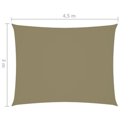 vidaXL Платно-сенник, Оксфорд текстил, правоъгълно, 3x4,5 м, бежово