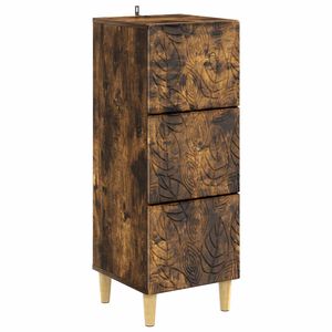 vidaXL Чекмеджетен шкаф Опушен дъб 33 x 34,5 x 90 см