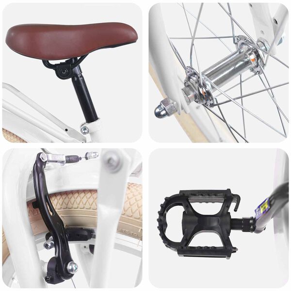 vidaXL Детски Велосипед 18 инча за 5-7 години Бяло