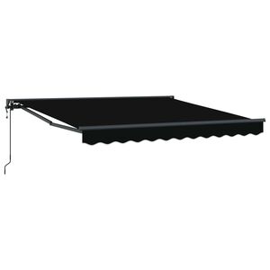 vidaXL Рамка за сенник Черно 300 x 250 cm Полиестер с PU покритие