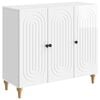 vidaXL Служебен шкаф Бял гланц 89 x 34,5 x 80 см Инженерна дървесина