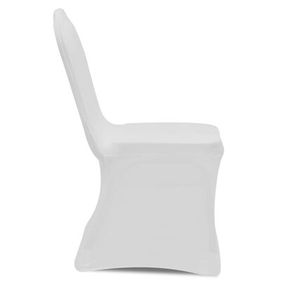 vidaXL Покривни калъфи за столове, еластични, 4 бр, бели