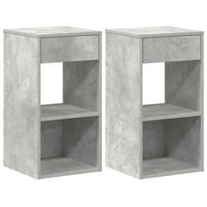 vidaXL Нощни шкафчета с чекмеджета, 2 бр, бетонно сив, 35x34x66,5 см