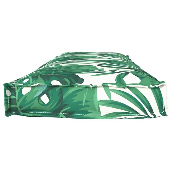 vidaXL Възглавница за палетна пейка Флорален На листа 140 x 40 x 8 см