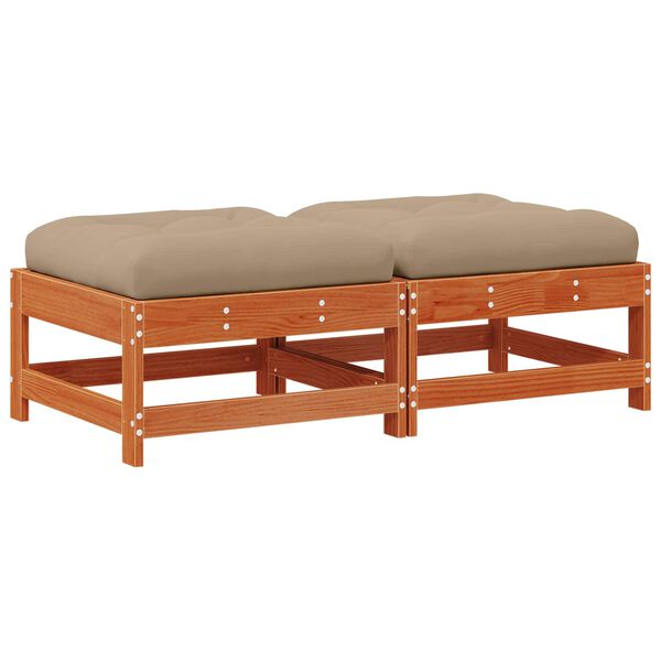 vidaXL Градинска поставка за крака Масивна боровина Восъчен Кафяв