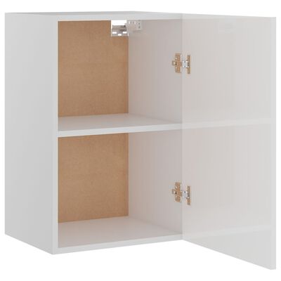 vidaXL Висящ шкаф, бял гланц, 39,5x31x60 см, ПДЧ