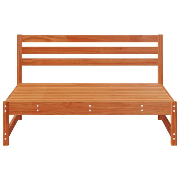 vidaXL Градинен среден диван Масивна боровина Восъчен Кафяв