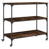 vidaXL Кухненска количка, опушен дъб, 102x50x95 см, инженерно дърво