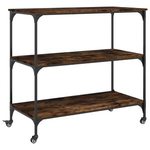 vidaXL Кухненска количка, опушен дъб, 102x50x95 см, инженерно дърво