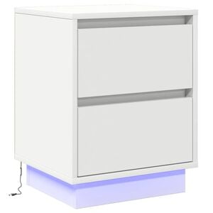vidaXL Нощен шкаф Бяло 39 x 34,5 x 50 см Инженерна дървесина