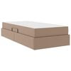 vidaXL Легло с място за съхранение и матрак 2 pcs Капучино Кожа