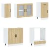 vidaXL Комплект кухненски шкафове от 8 части "Porto", дъб сонома, инженерно дърво
