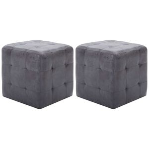 vidaXL Нощни шкафчета, 2 бр, сиви, 30x30x30 см, изкуствен велур