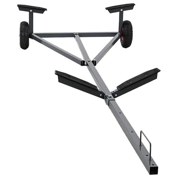 vidaXL Трейлър за лодки Сребрист 302 x 107 x 42 см Стомана