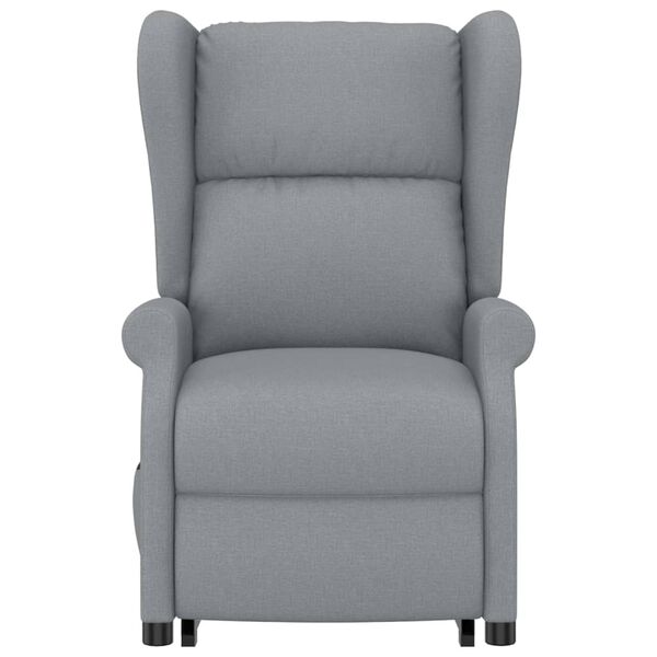 vidaXL Изправящ стол, светлосив, текстил