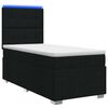 vidaXL LED легло с матрак с LED ленти Черно 90 x 190 cm Текстил