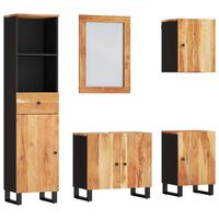 vidaXL Комплект мебели за баня, 5 части, масивна акациева дървесина