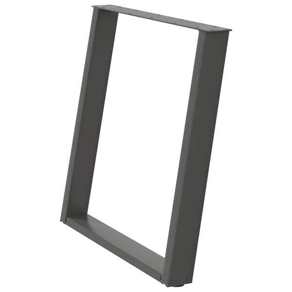 vidaXL Крака за трапезна маса, U-образни, 2 бр., антрацит, 70x(72-73) см, стомана