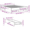 vidaXL Рамка за легло с чекмедже сив сонома 120x190 см инженерно дърво