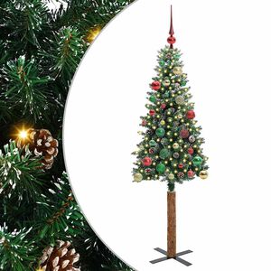 vidaXL Тясно коледно дърво Зелен 150 cm ПВЦ и масивно борово дърво