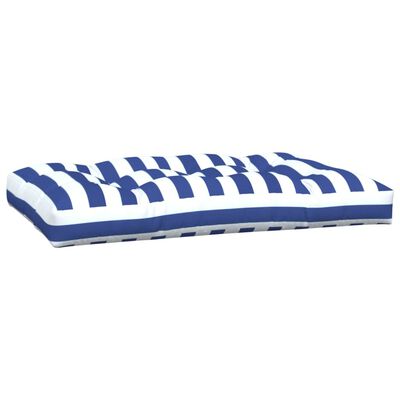 vidaXL Палетни възглавници, 3 бр, синьо-бели ивици, текстил