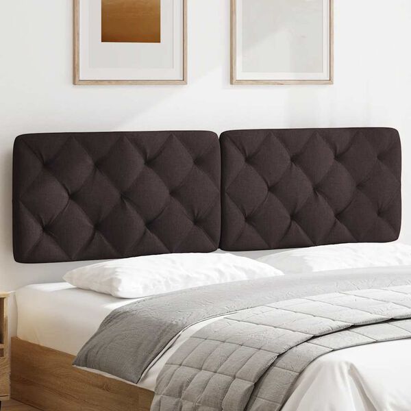 vidaXL Мека табла за легло, тъмнокафява, 180 см, плат