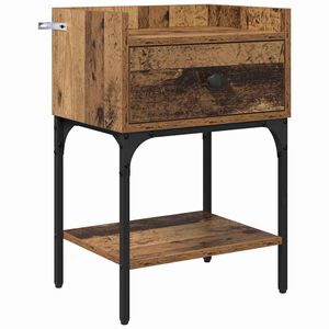 vidaXL Нощно шкафче Старо дърво 40 x 29 x 60 см Инженерно дърво
