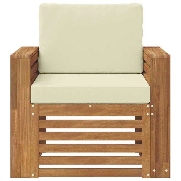 vidaXL Комплект дивани за открито Солидно акациево дърво и полиестер