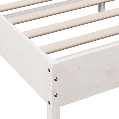 vidaXL Рамка за легло с табла, бяла, 90x200 см, борово дърво масив