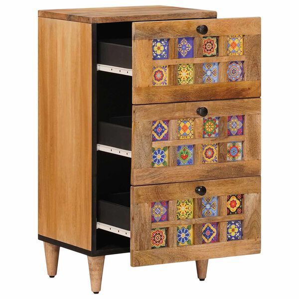 vidaXL Служебен шкаф Естествен 40 x 33,5 x 75 см Солидно мангово дърво