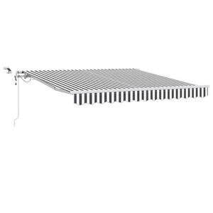 vidaXL Автоматично прибираща се тента с LED антрацит и бял 300x250 см