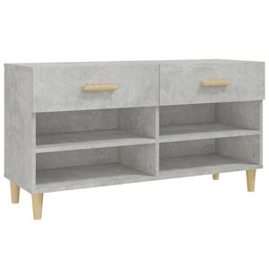 vidaXL Шкаф за обувки, бетонно сив, 102x35x55 см, инженерно дърво