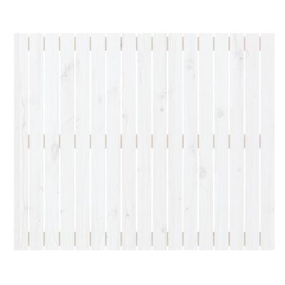 vidaXL Стенна табла за спалня, бяла, 108x3x90 см, борово дърво масив