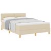 vidaXL Легло с пружинирана основа с таблото Крем 140 x 190 cm текстил