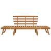 vidaXL Градинска пейка 2-в-1, 190 см, акация масив