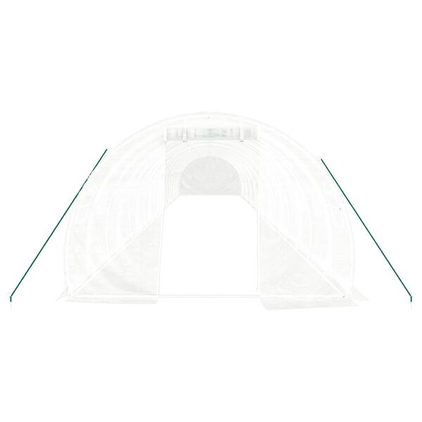 vidaXL Оранжерия със стоманена рамка бяла 54 м² 18x3x2 м