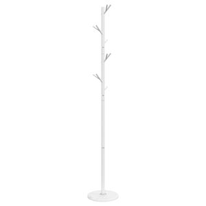 vidaXL Закачалка за връхни дрехи бяла 175 см прахово боядисано желязо