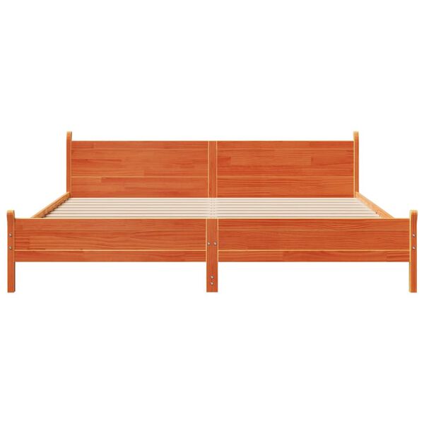 vidaXL Рамка за легло без матрак, восъчнокафяв, 180x200 см, бор масив