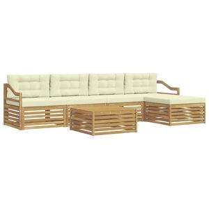 vidaXL Комплект дивани за открито 6 pcs Бяло и кремаво 79 x 79 x 37 см