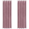 vidaXL Затъмняващи завеси 2 pcs Тъмен розов 140 x 225 cm Кадифе