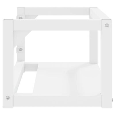 vidaXL Рамка за мивка за баня стенен монтаж бяла 59x38x31 см желязо