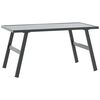 vidaXL Градинска кафе маса черна 90x45x35 см прахово боядисана стомана