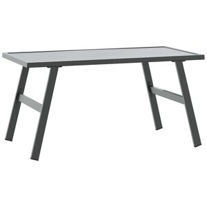 vidaXL Градинска кафе маса черна 90x45x35 см прахово боядисана стомана