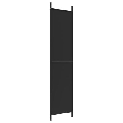 vidaXL Параван за стая, 3 панела, черен, 150x220 см, плат