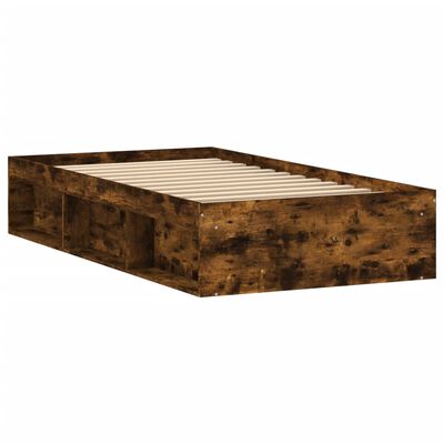 vidaXL Рамка за легло, опушен дъб, 100x200 см