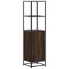 vidaXL Висока дъска Кафяв дъб 35,5x35x139 cm Обработено дърво и метал