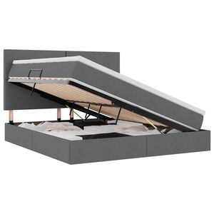 vidaXL Легло с място за съхранение и LED с LED Тъмен сив 180 x 200 cm